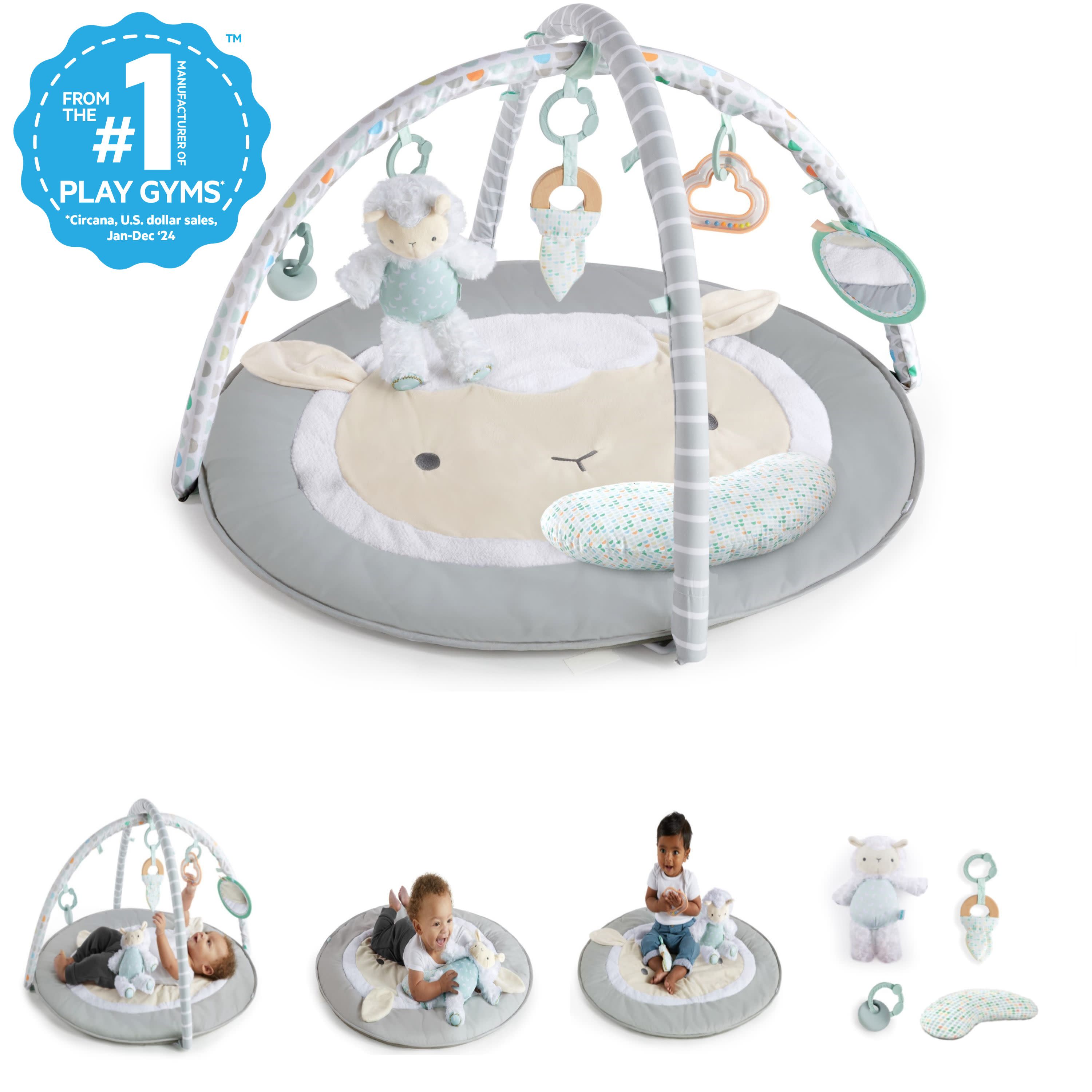 Ingenuity Sheppys Spot Ultra Plush Baby Activity Gym & Tummy Time Mat, Corrie