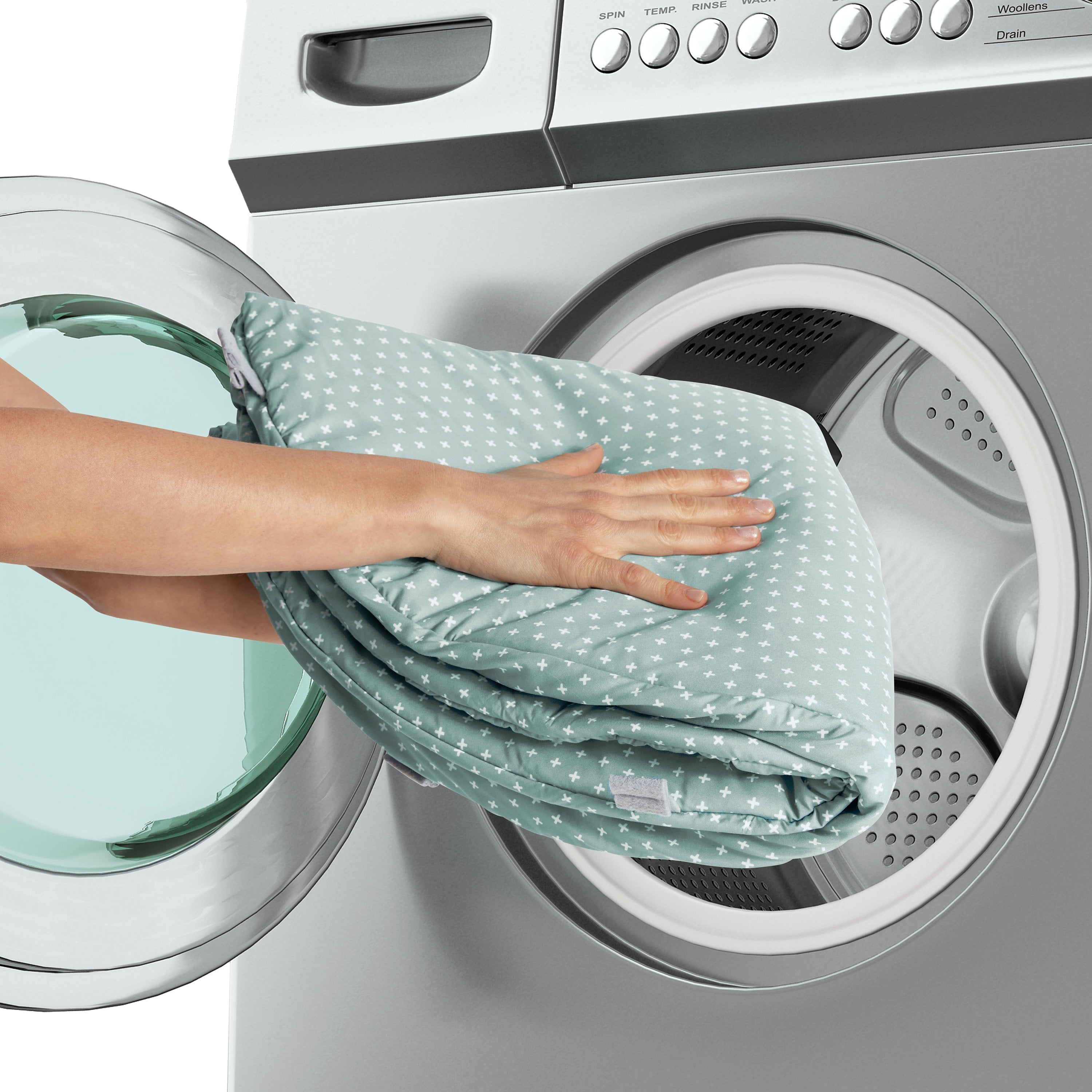 Ingenuity Cozy Spot Duvet Activity Gym with Self-Storage, Machine Washable Mat, Loamy