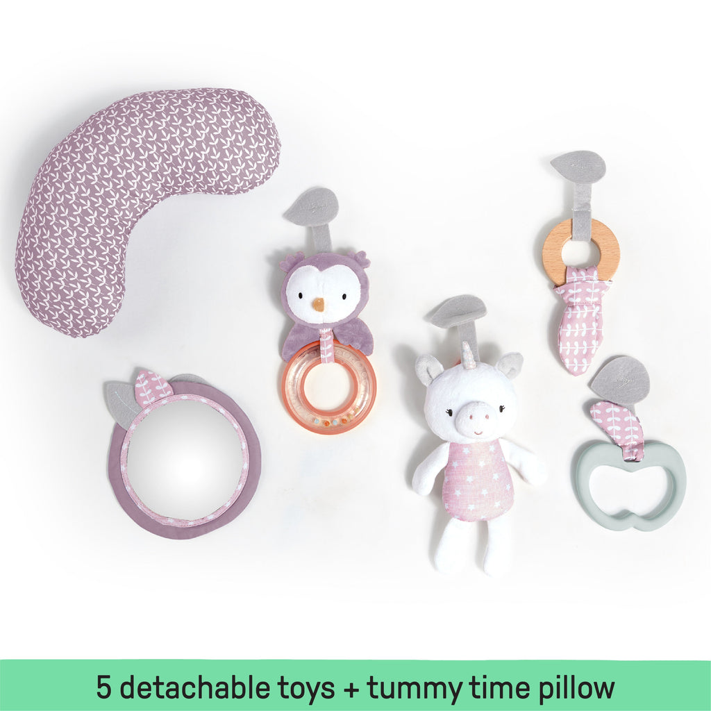 Ingenuity Cozy Spot Duvet Activity Gym with Self-Storage, Machine Washable Mat, Calla