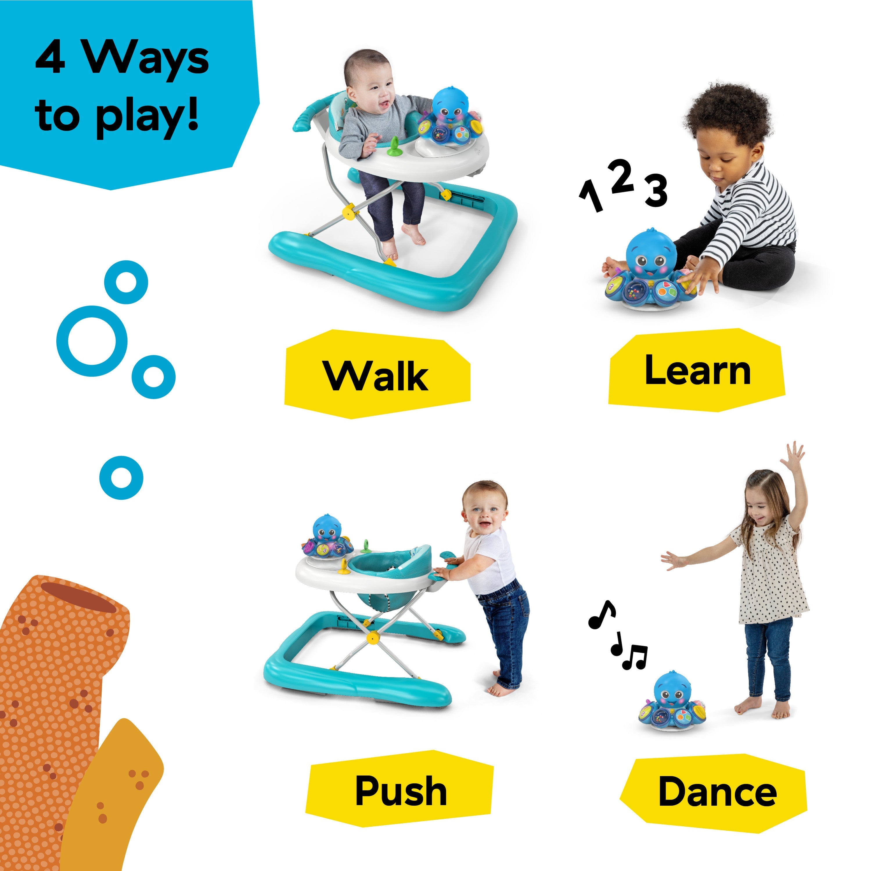Baby Einstein Ocean Explorers Step & Twirl Opus 4-in-1 Activity Walker, Ages 6 Months+