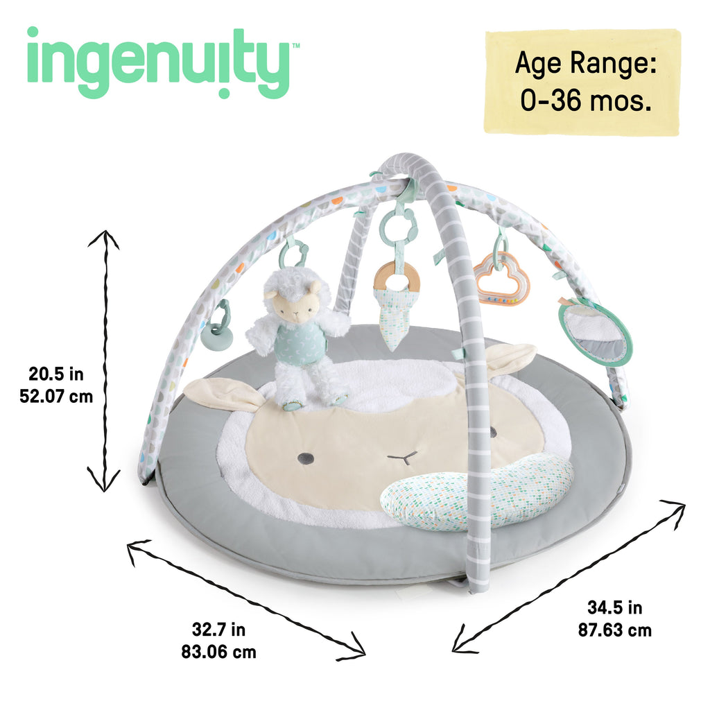Ingenuity Sheppys Spot Ultra Plush Baby Activity Gym & Tummy Time Mat, Corrie