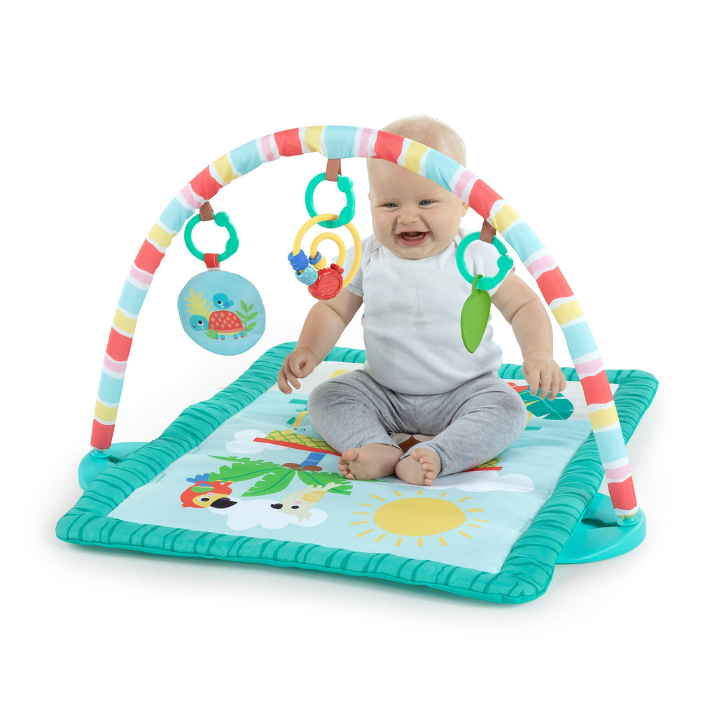 Bright Starts Tiki Toy Bar Baby Activity Gym & Tummy Time Mat, Newborn to 3 Years