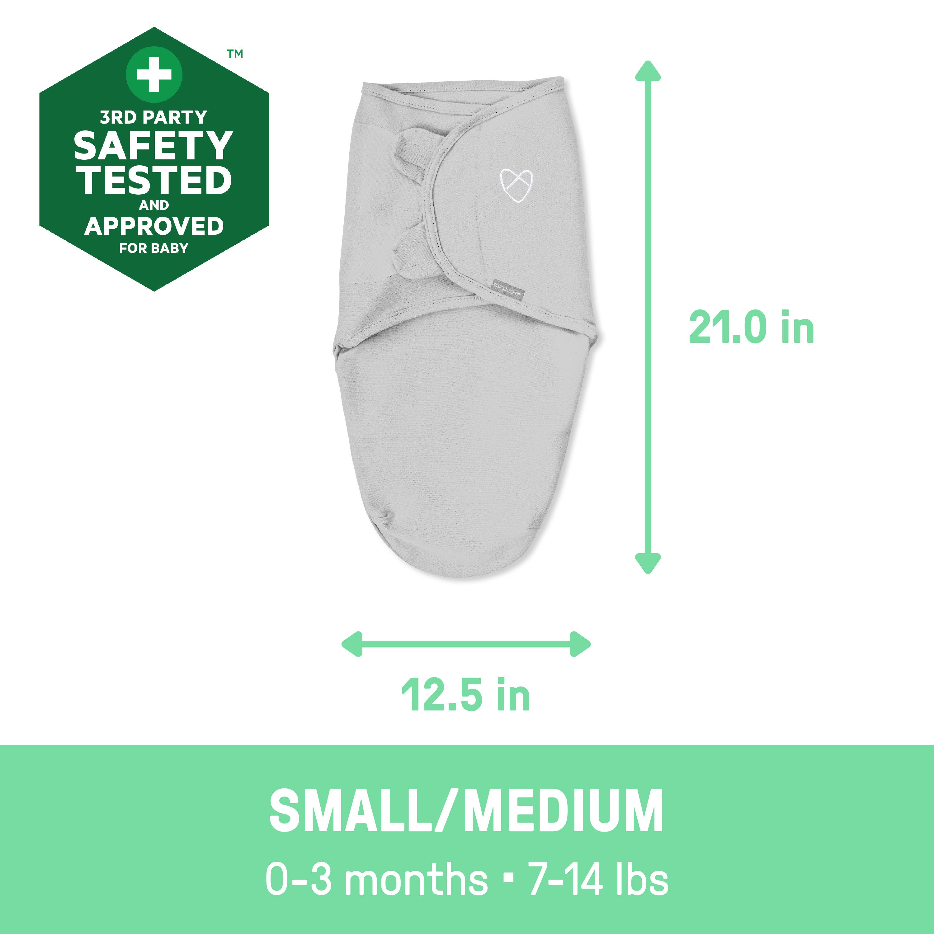 Original Swaddle, Size SM, 0-3 months, 3pk (Dino Mite)
