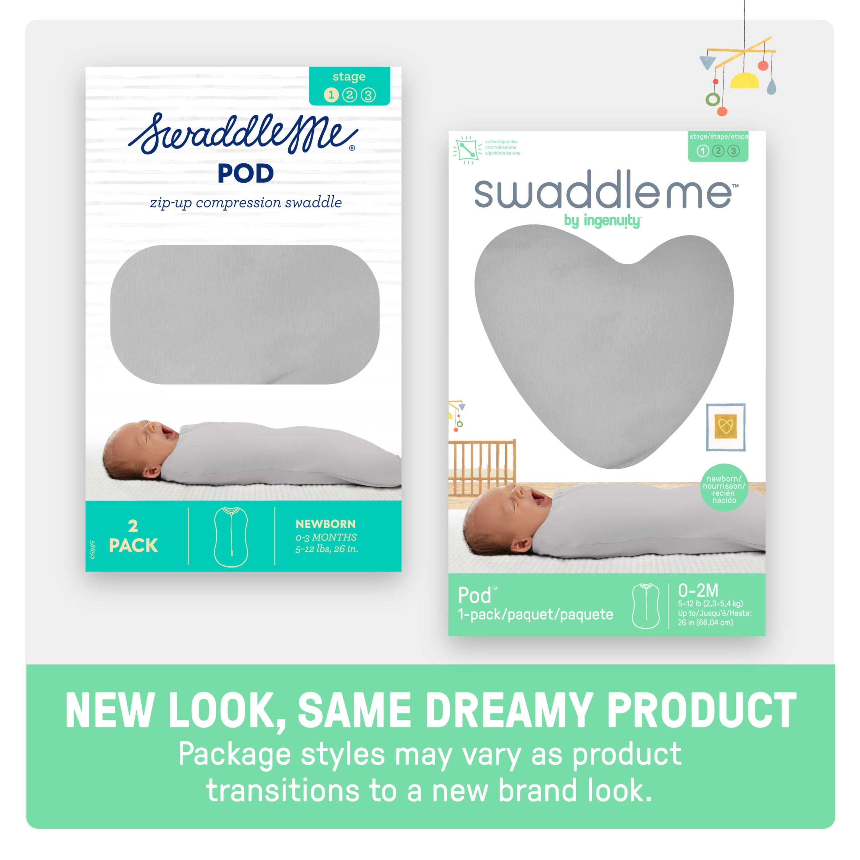 Swaddle Pod, Size Newborn, 0-2 months, 1pk (Sweet Blossoms)