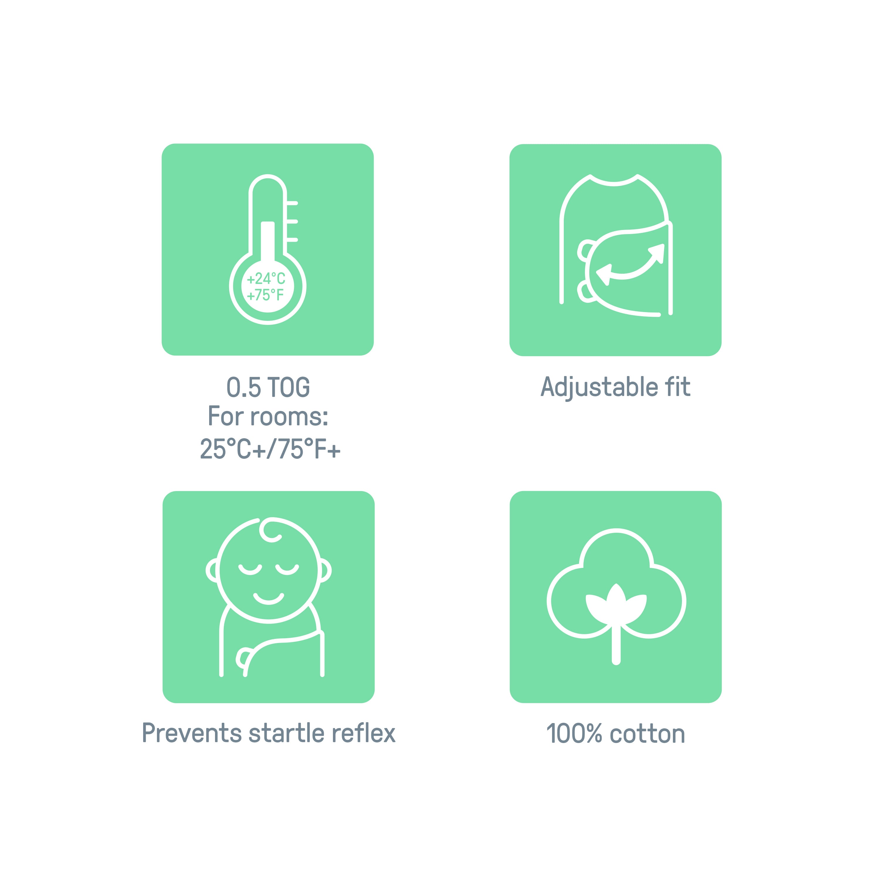 Original swaddle, Size SM, 0-3 months, 3pk (Over the Rainbow)